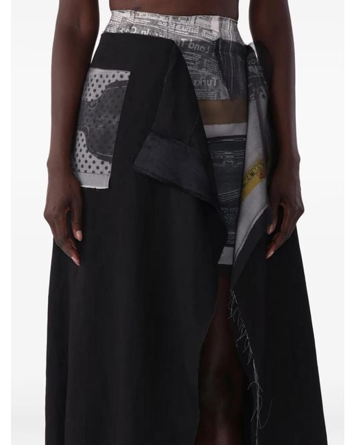 Jason Wu Black X Robert Rauschenberg Collage Sheephead-Artwork Midi Skirt