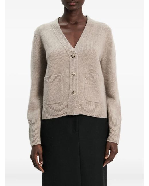 arch4 Natural Janelle Patch-Pocket Button Cardigan