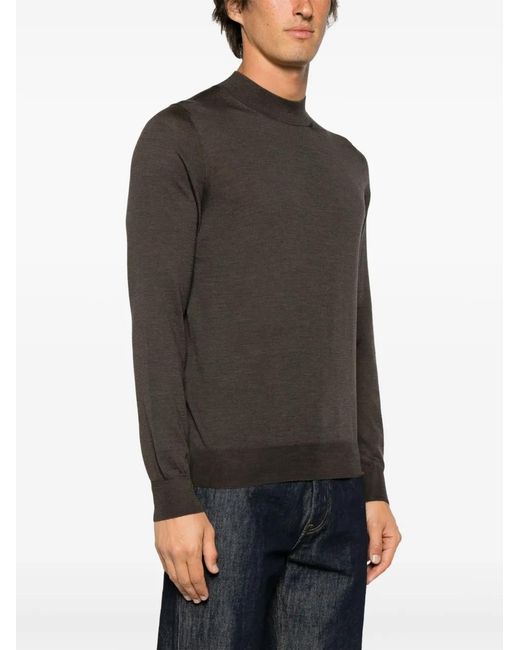 Barba Napoli Gray High-Neck Virgin-Wool Jumper for men