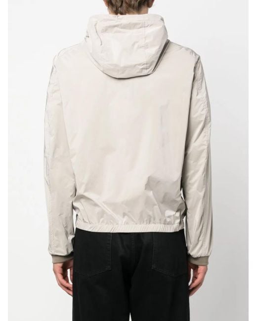 Moorer White Logo-Tag Zip-Up Jacket for men