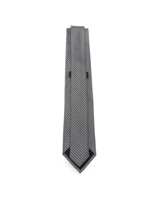Boss White Patterned Tie for men