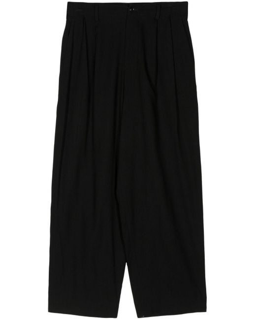Pantaloni dritti a vita media di Y's Yohji Yamamoto in Black