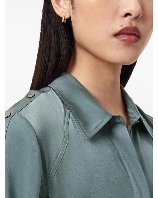 AllSaints Blue Lexi Button Belted Shirt Dress