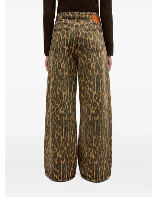 Ganni Green Baggy Jeans