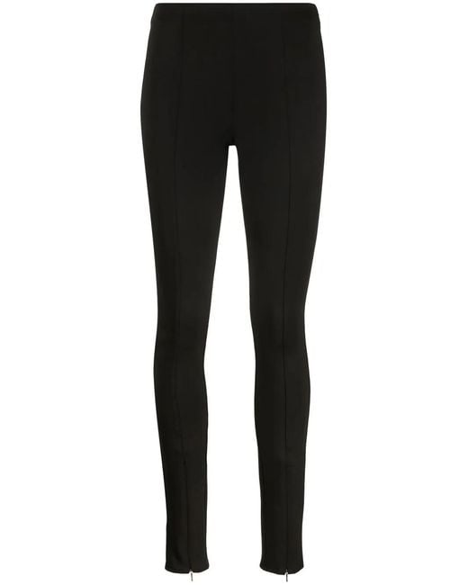 Calvin Klein Black Logo-Embroidered Cuff-Zip Leggings