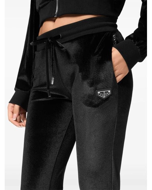 Philipp Plein Black Strass Skull Trousers
