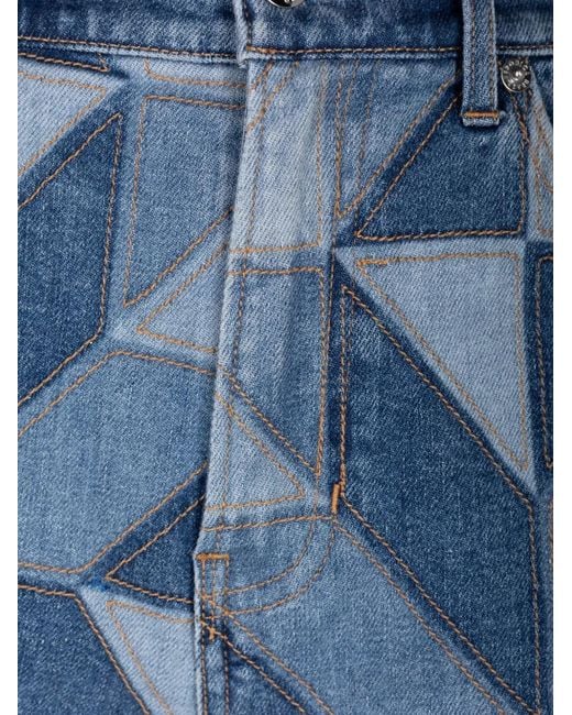 Veronica Beard Blue Elijah Patchwork Denim Shorts