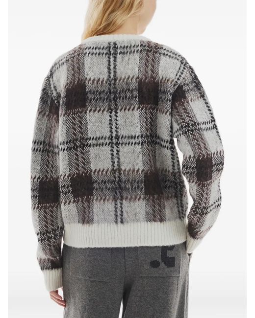 Rest&Recreation Gray Check-Pattern Hairy Sweater