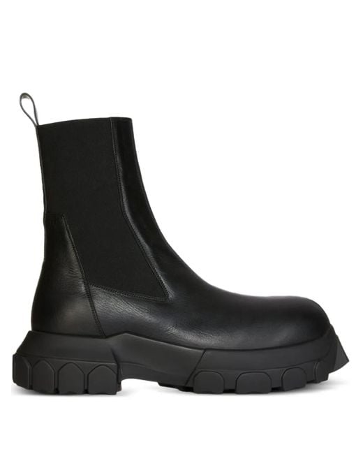 Rick Owens Black Elastic-Panelled Boots for men
