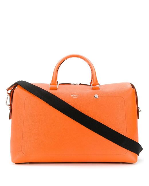 Mulberry Orange City Weekender Heavy Grain Luggage Bag