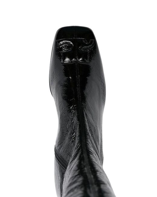 Courreges Black Thigh-High Boots