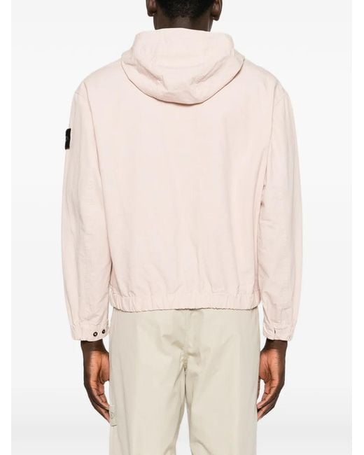 Stone Island Pink Zip-Fastening Hooded Jacket for men