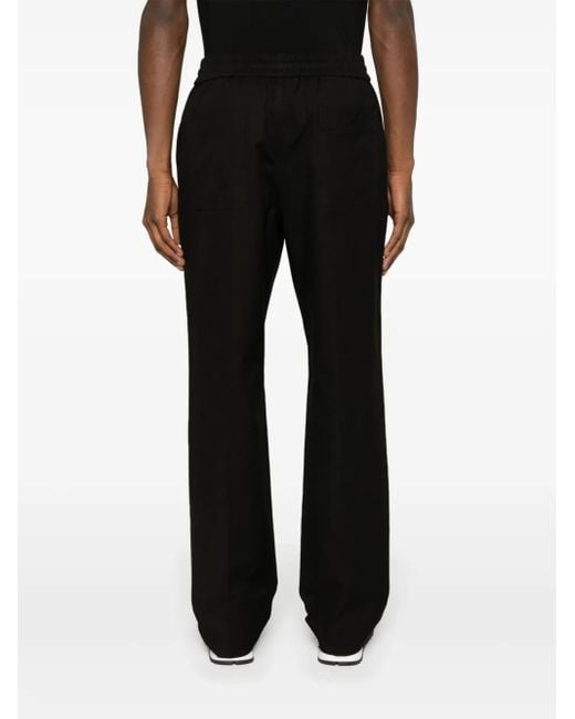 Valentino Garavani Black V-Detail Canvas Trousers for men