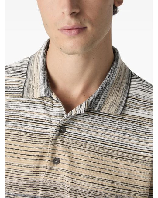 Missoni Gestreiftes Poloshirt in Gray für Herren