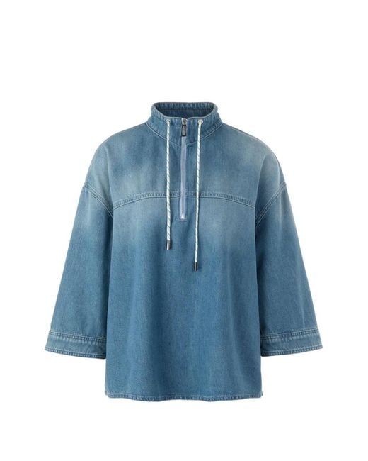 Marc Cain Blue Blouse En Jean
