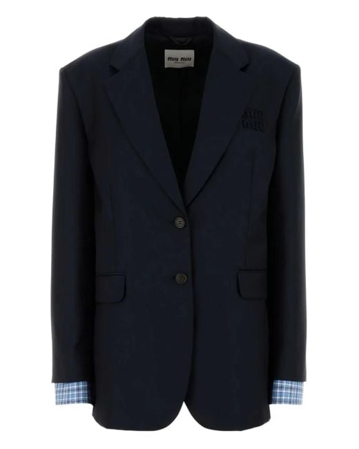 Miu Miu Oversized Blazer in het Blue