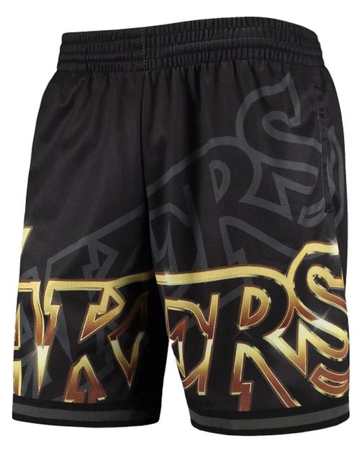Shorts Los Angeles Lakers Big Face 4.0 di Mitchell & Ness in Black da Uomo