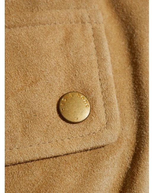 Rag & Bone Natural Press-Stud Suede Jacket