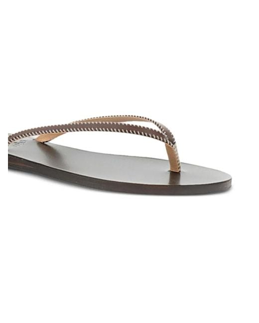 Ancient Greek Sandals White Saionara Whipstitch-Trim Sandals