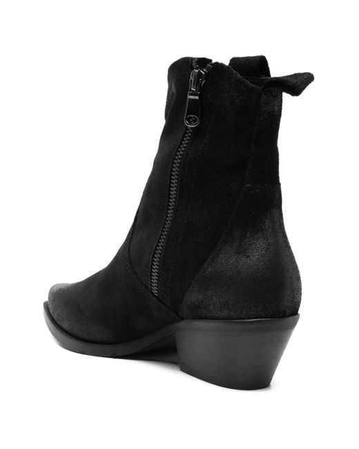 METISSE Black 50Mm Texan Pointed-Toe Zip Boots