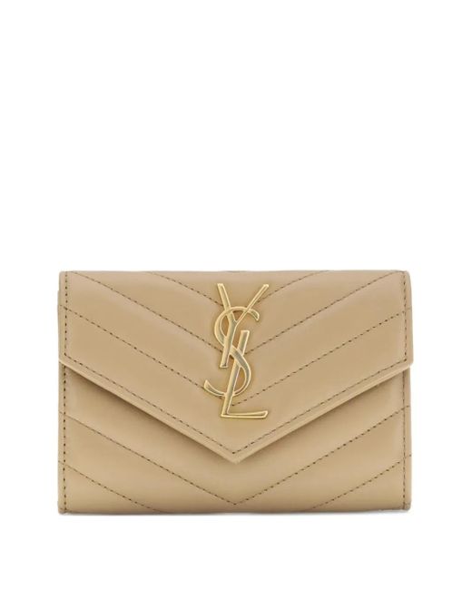 Saint Laurent Natural Mini Envelope Wallet