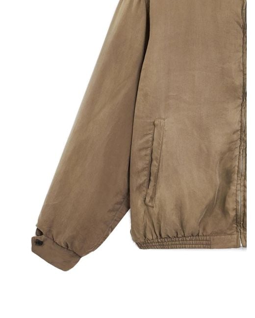 Ssstein Brown Zip-Up High-Neck Jacket for men