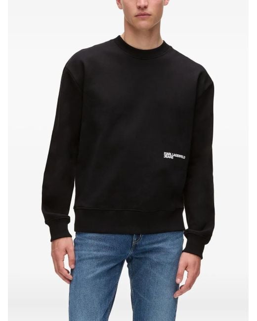 Karl Lagerfeld Black Logo-Print Sweatshirt for men