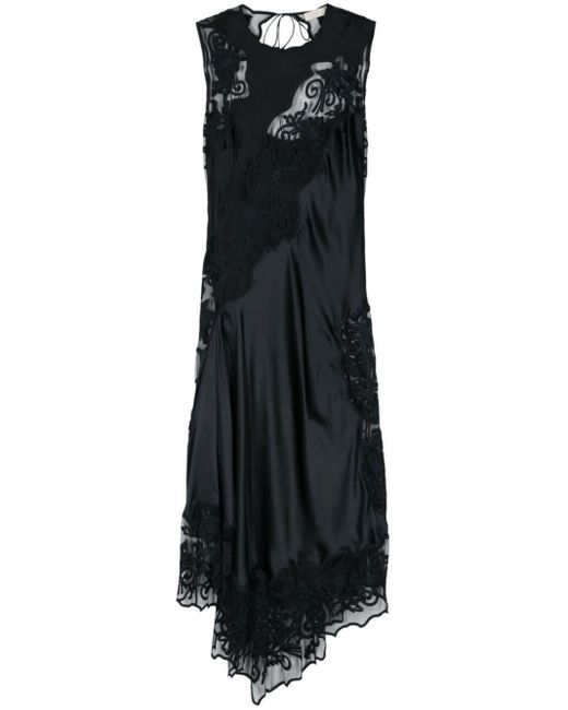 Ulla Johnson Black Kaia Floral-lace Silk Maxi Dress