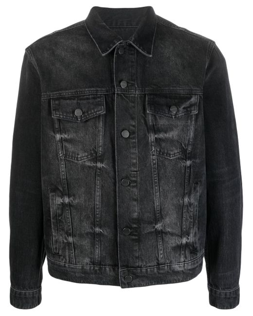 IRO Arlo Embossed-logo Denim Jacket in Black for Men | Lyst
