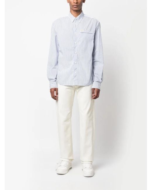 DSquared² White Logo-Patch Cotton Shirt for men