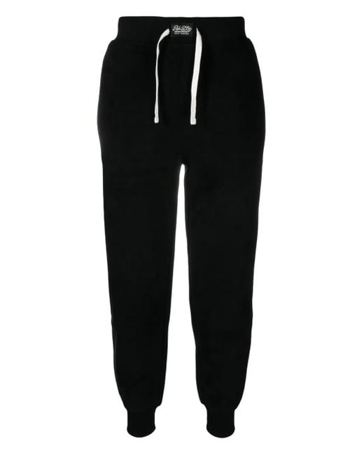 Polo Ralph Lauren Black Embroidered-Logo Fleece Trousers for men