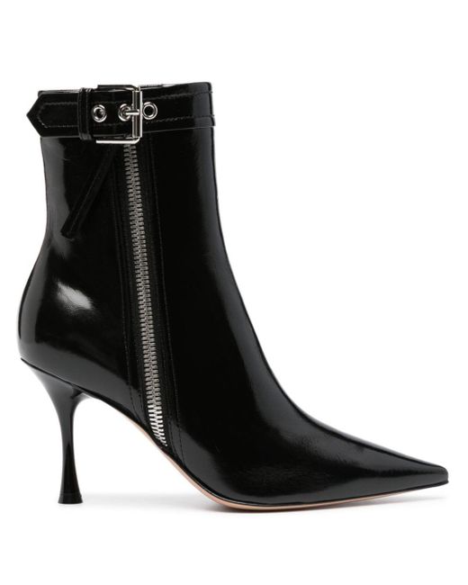 Gianvito Rossi Black 95mm Leather Ankle Boots