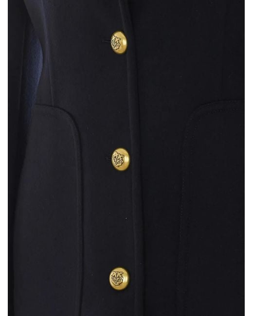 Pinko Black Button-Up Single-Breasted Coat