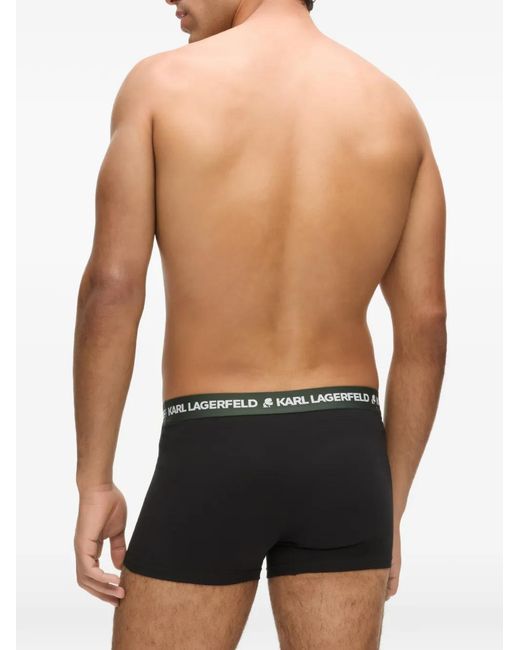 Karl Lagerfeld Black Logo-Waistband Boxers (Set Of Three) for men