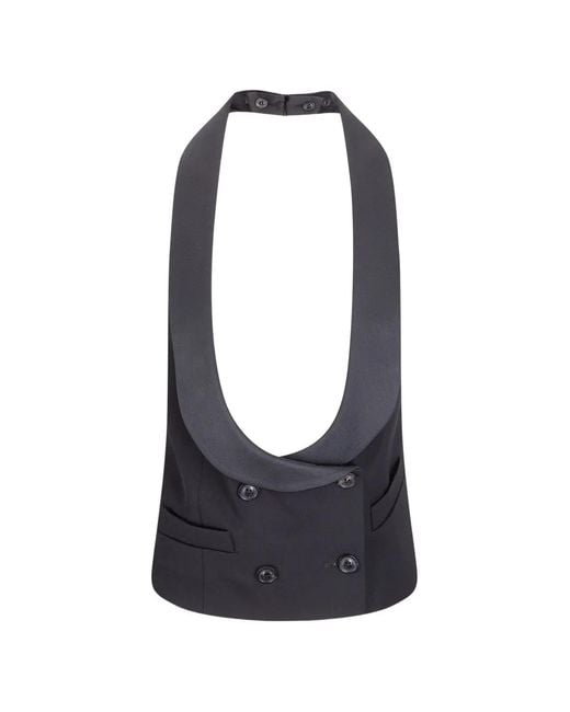 Maison Margiela Blue Double-Breasted Waistcoat