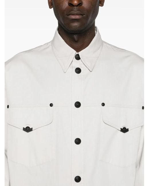 Versace Jeans Couture White Press-Stud Cotton Shirt for men