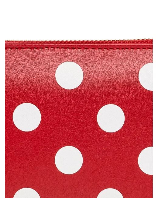 Comme des Garçons Red Polka-Dot Leather Wallet