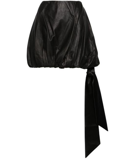Helmut Lang Black Bubble Leather Mini Skirt