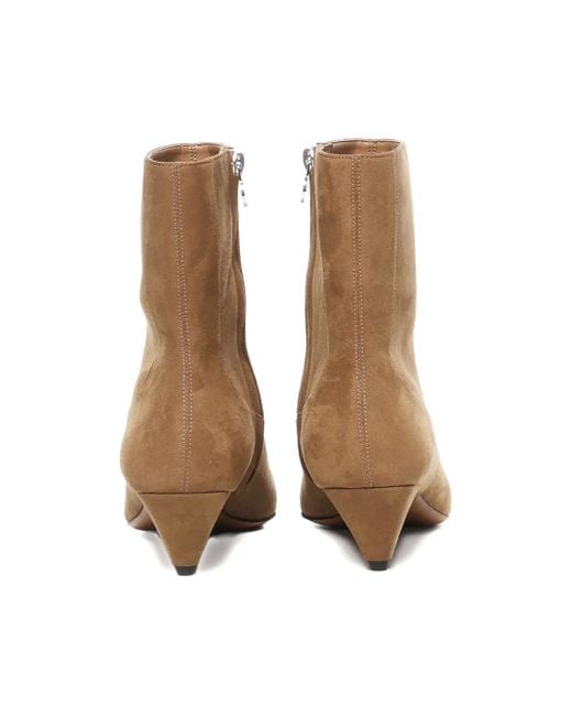 Stella McCartney Brown Zip-Up Ankle Boots