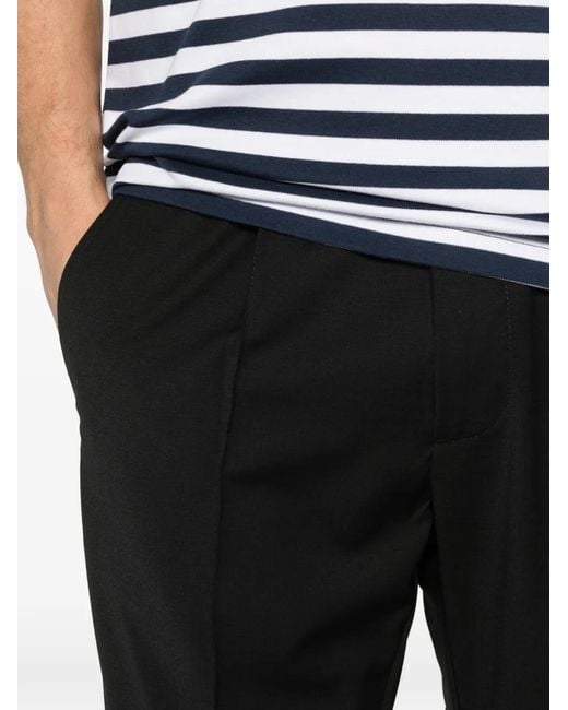 Pmds Black Elasticated-Waist Turn-Up Trousers for men