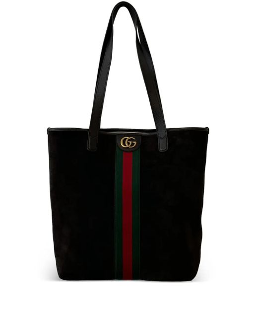 Gucci Gestreifter Tote Bag Aus Wildleder in Black für Herren