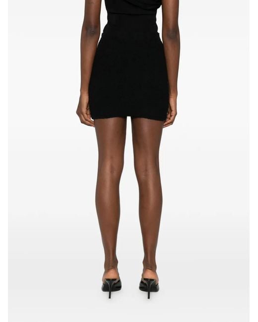 Self-Portrait Black Textured Mini Skirt