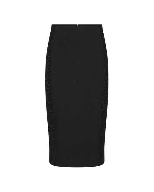 ROTATE BIRGER CHRISTENSEN Black Jupe Crayon Noire À Empiècements En Dentelle