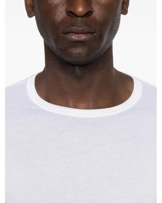 Majestic Filatures White Pull À Col Rond for men