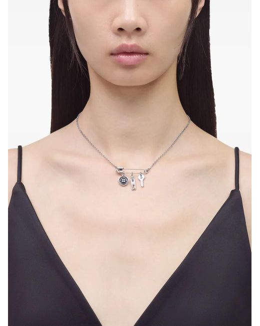 Marc Jacobs Metallic Collier À Pendentif Bouton