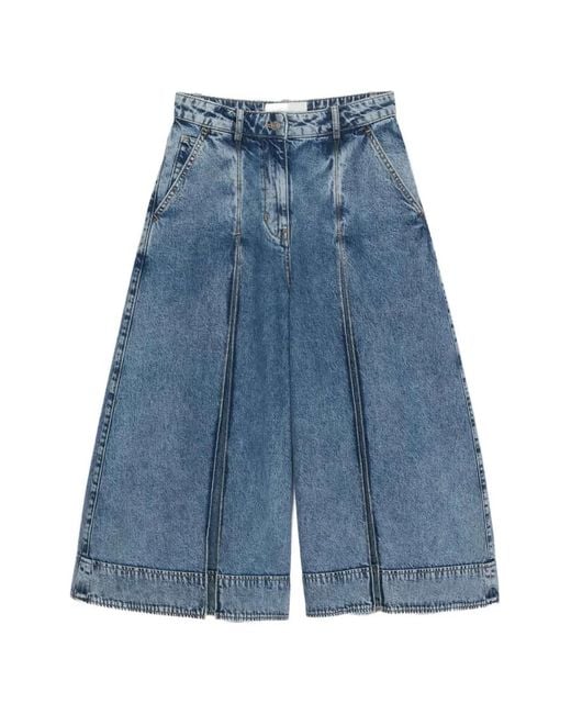 3.1 Phillip Lim Blue Pleated Cotton Midi Skirt
