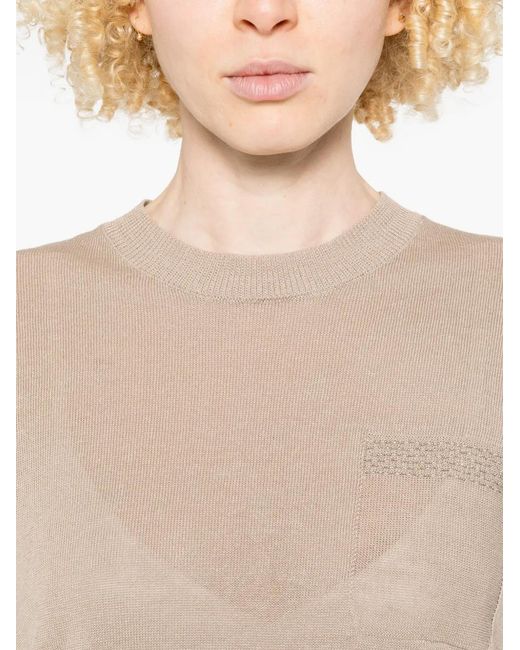 Peserico White Crew-Neck Top