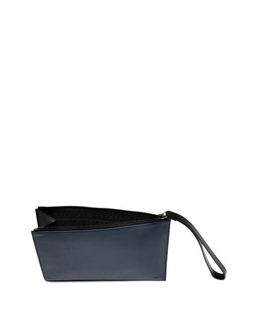 Lancel Blue Leon Zip Wristlet Clutch Bag for men