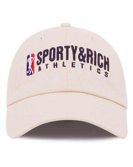 Sporty & Rich Pink Twill-Baseballkappe mit Logo-Stickerei