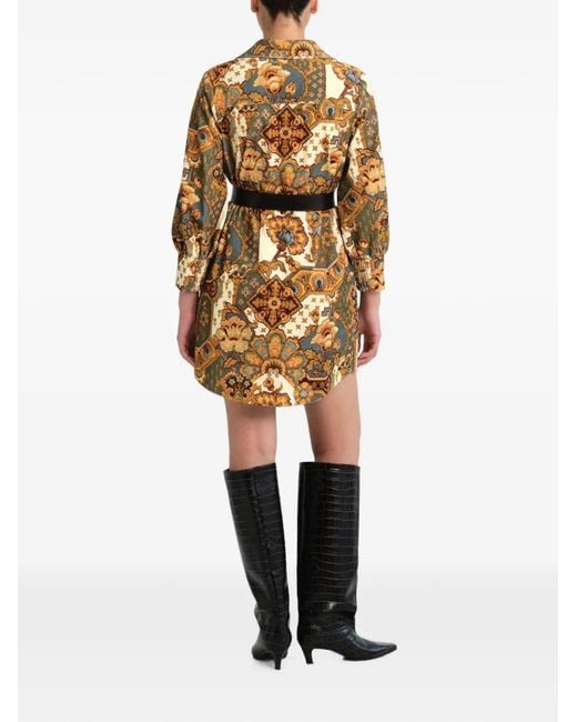 Cara Cara Brown Villena Patchwork Corduroy Mini Dress